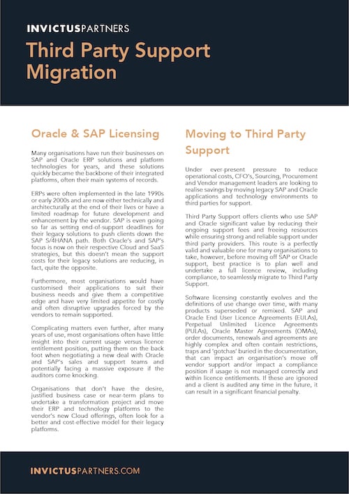 Third Party Support Migration Advisory Services