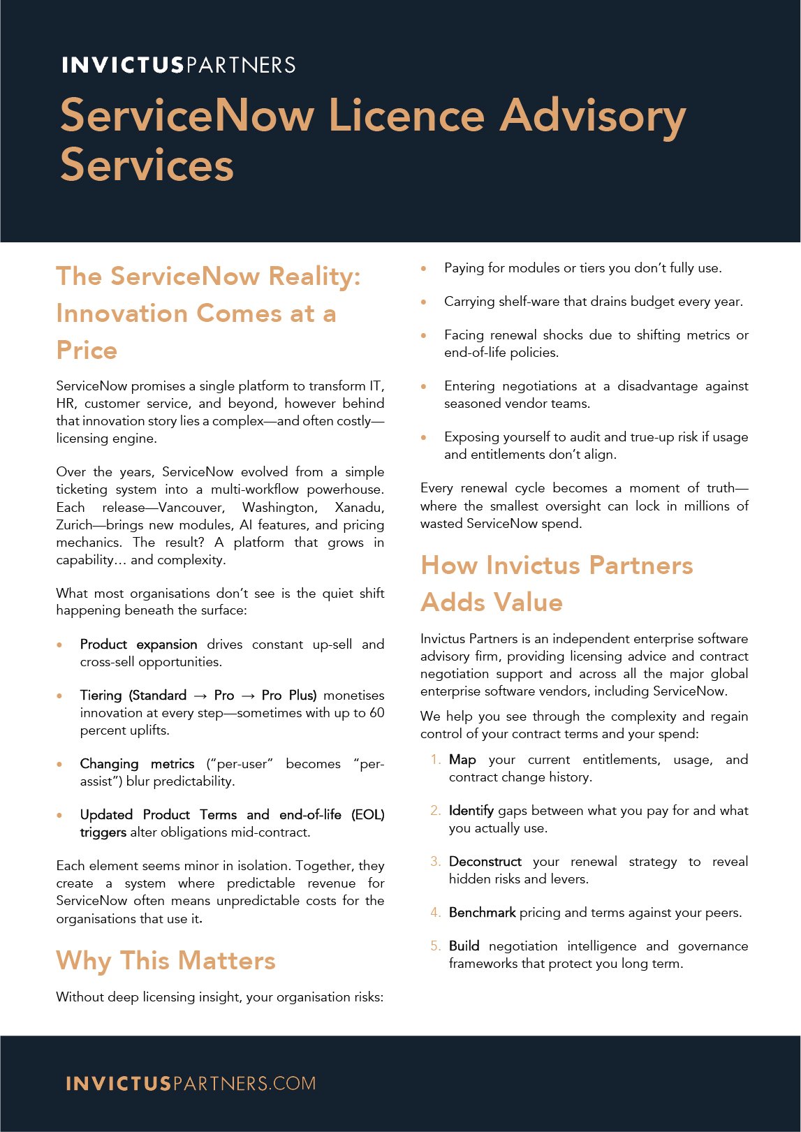 ServiceNow Licence Advisory Services