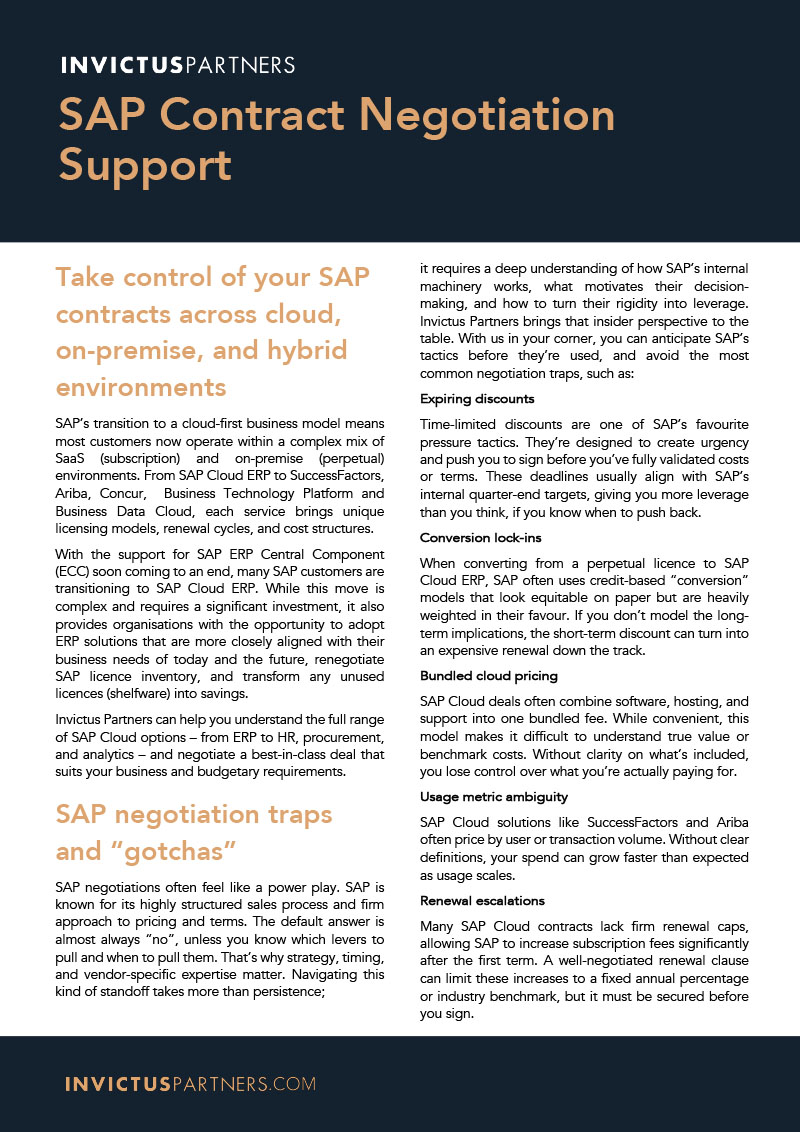 SAP Contract Negotiation Services